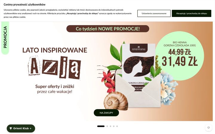 Zrzut ekranu orientana.pl