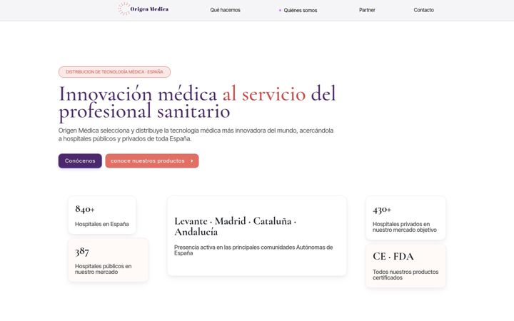 Екранна снимка на origenmedica.es