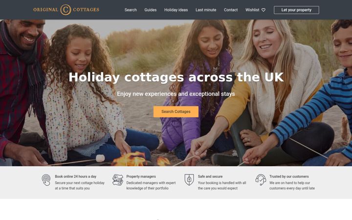 Screenshot of originalcottages.co.uk