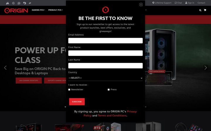 Capture d'écran de originpc.com