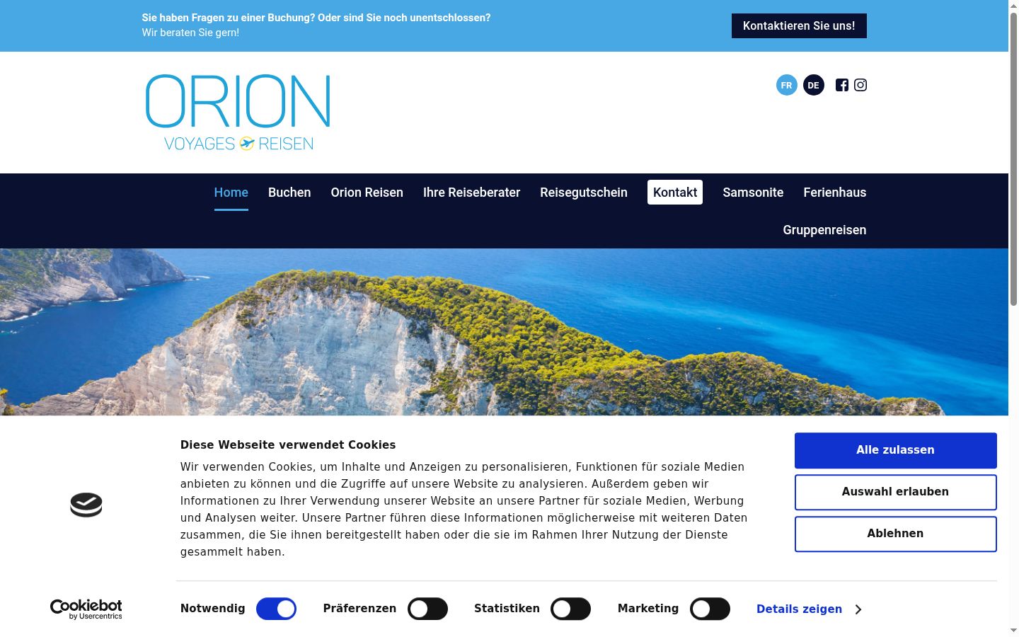 Screenshot tal-banner tal-kunsens muri qabel kwalunkwe interazzjoni