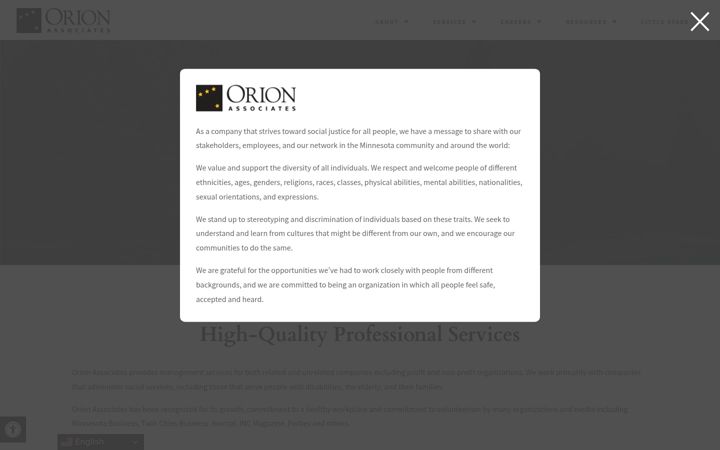 Screenshot of orionassoc.net