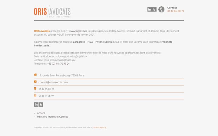 Screenshot van orisavocats.com