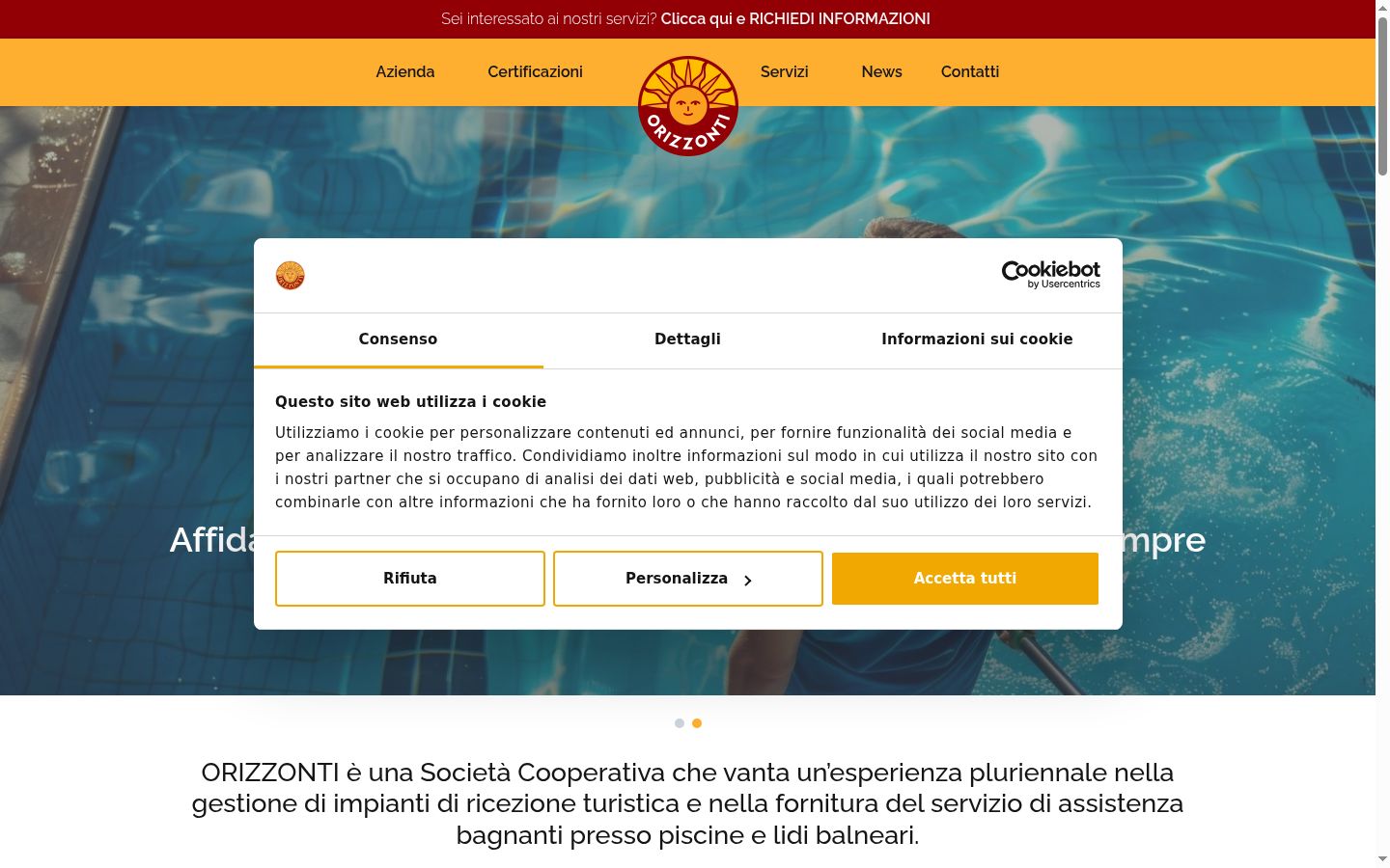 Zrzut ekranu banera zgody wyświetlanego przed jakąkolwiek interakcją