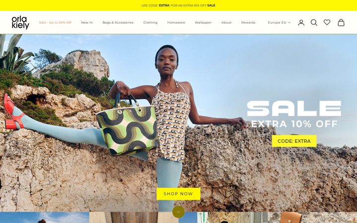 Screenshot of orlakiely.com