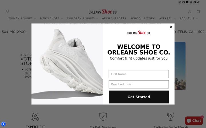 Screenshot von orleansshoes.com