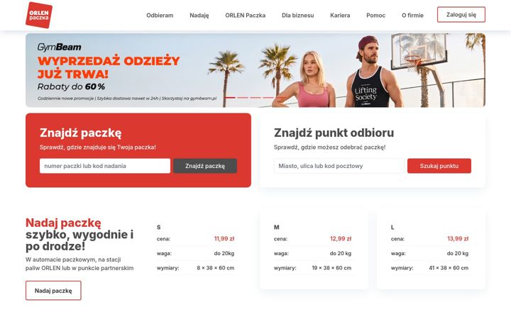 Screenshot of orlenpaczka.pl