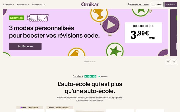 Screenshot of ornikar.com