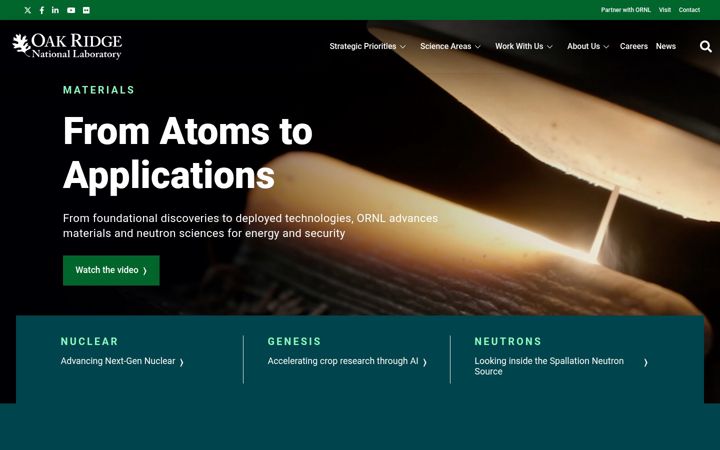Screenshot di ornl.gov