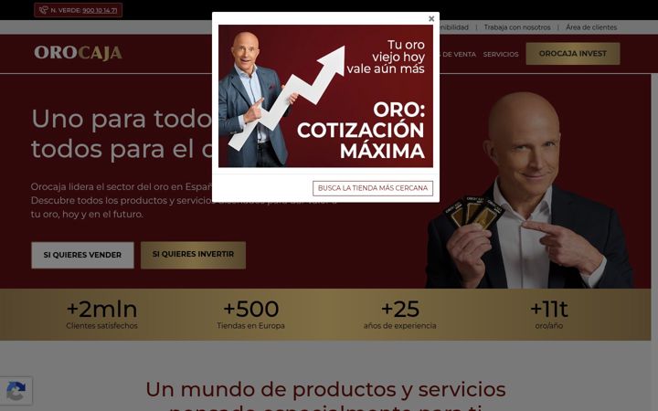 Captura de ecrã de orocaja.es