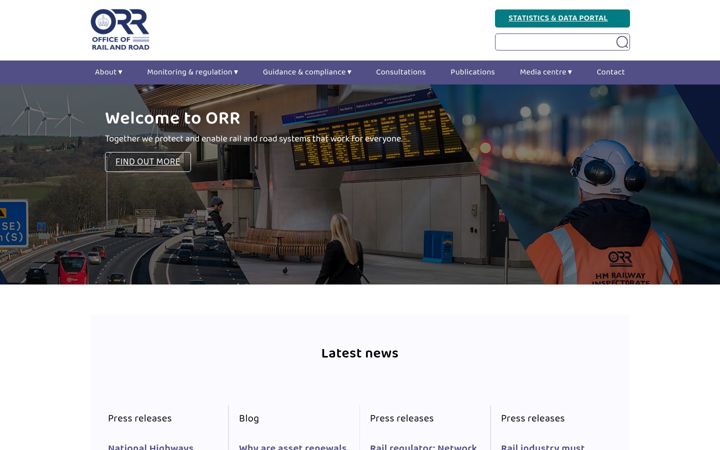 Screenshot of orr.gov.uk