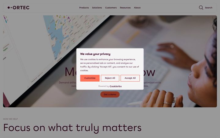 Screenshot of ortecapps.com