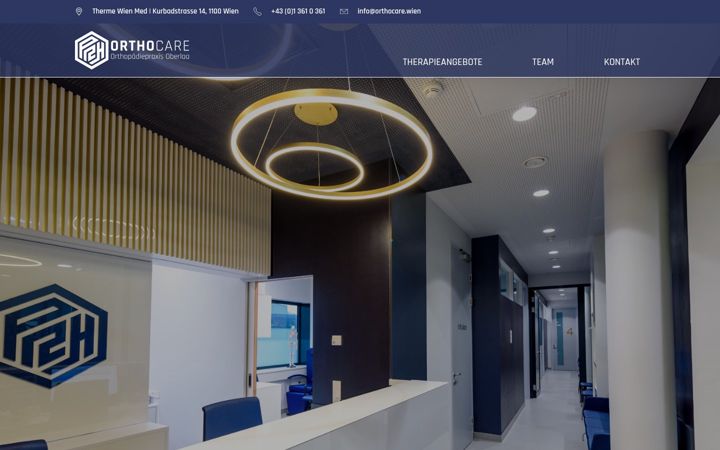 Screenshot of orthocare.wien