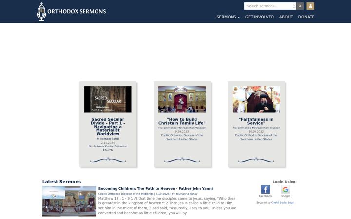 Screenshot of orthodoxsermons.org