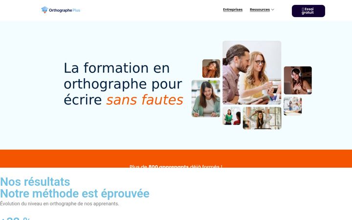 Screenshot of orthographe-plus.fr