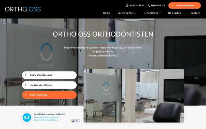 Skjámynd af orthooss.nl
