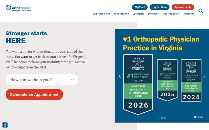 Capture d'écran de orthovirginia.com