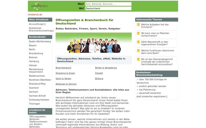 Screenshot of ortsdienst.de