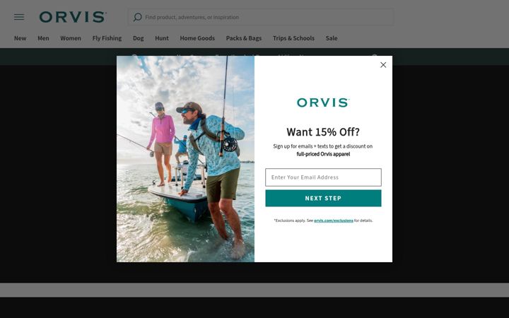 Képernyőkép: orvis.com