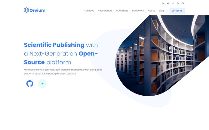 Screenshot of orvium.io