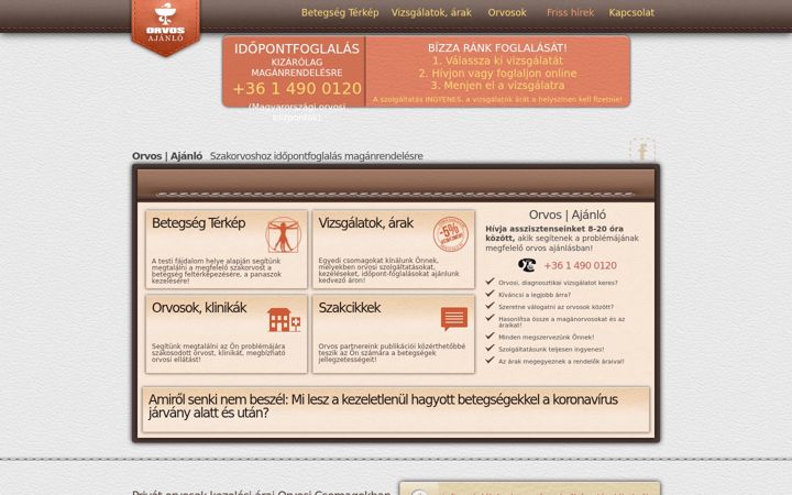 Screenshot of orvosajanlo.hu