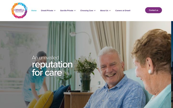 Snímek obrazovky orwellhealthcare.ie