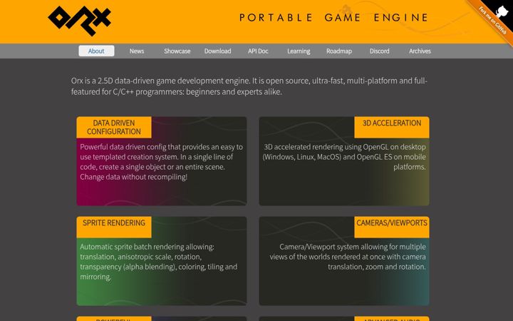 Screenshot of orx-project.org