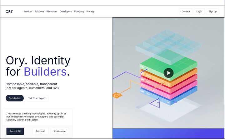 Screenshot of ory.com