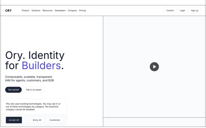 Screenshot of ory.sh