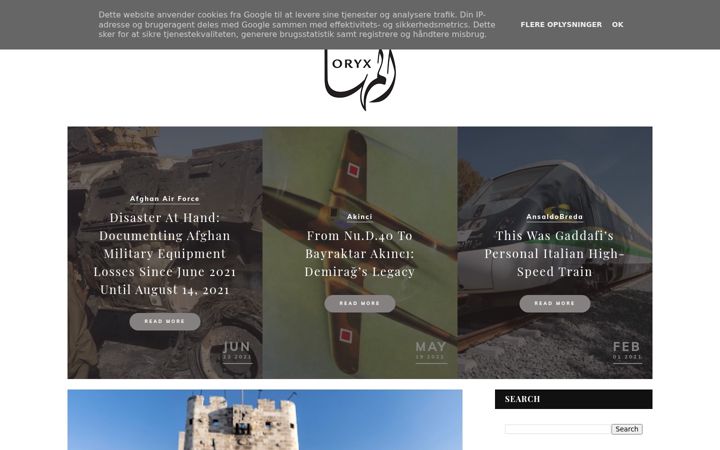 Screenshot of oryxspioenkop.com