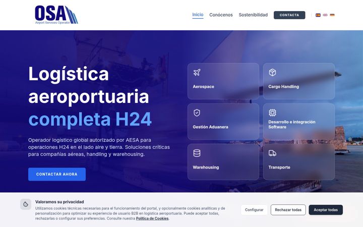 Screenshot of osa.aero
