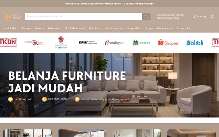 Screenshot of oscarliving.co.id