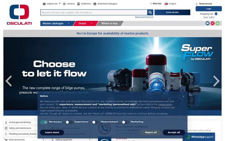 Screenshot of osculati.com