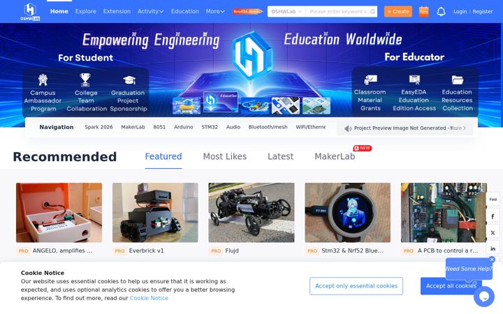 Screenshot of oshwlab.com