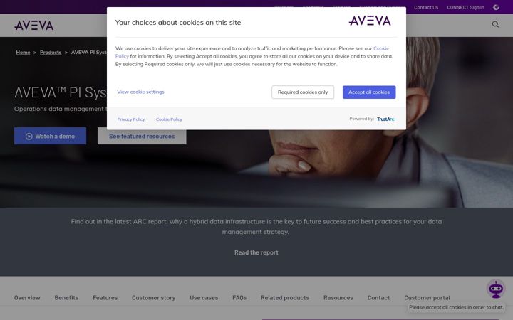 Screenshot of osisoft.com