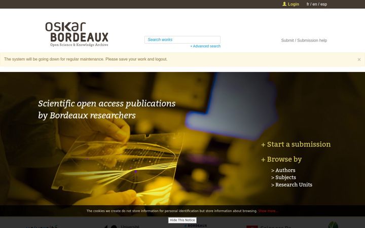 Screenshot of oskar-bordeaux.fr