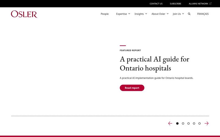 Screenshot of osler.com