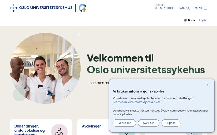 Screenshot of oslo-universitetssykehus.no