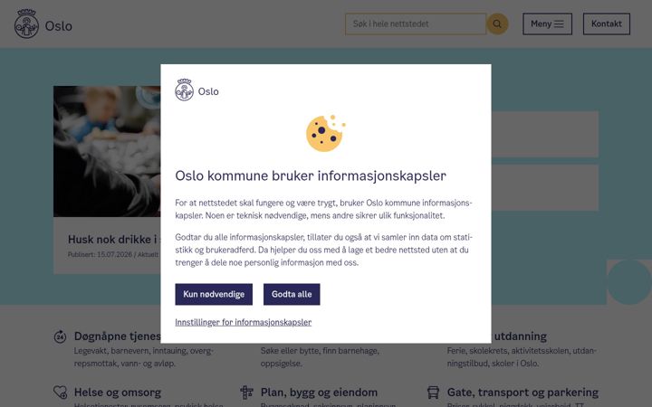 Screenshot of oslo.kommune.no