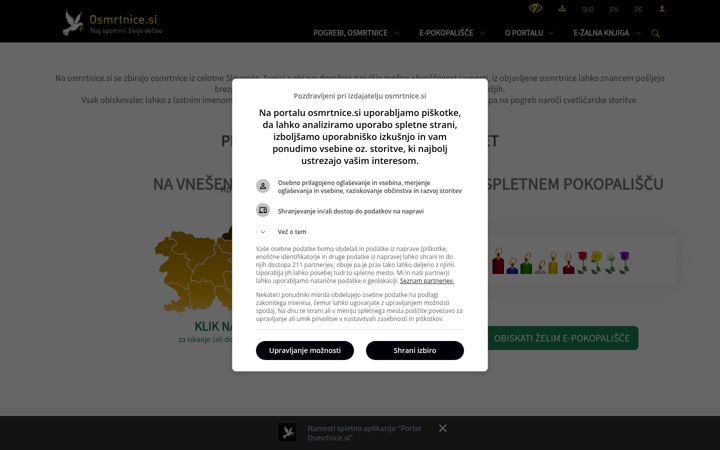 Screenshot von osmrtnice.si