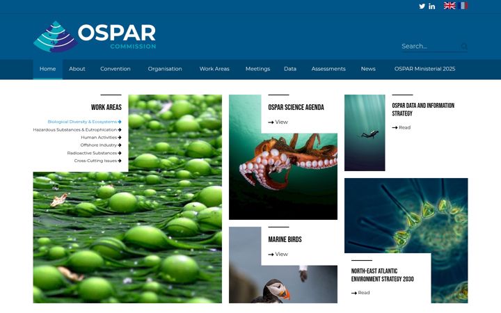 Screenshot of ospar.org