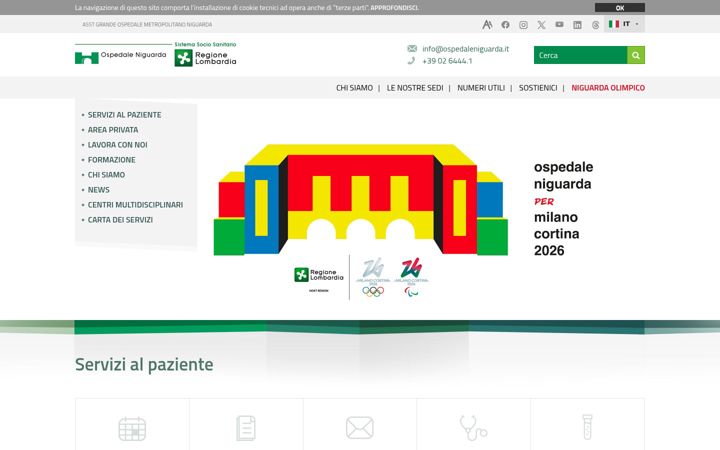 Screenshot of ospedaleniguarda.it