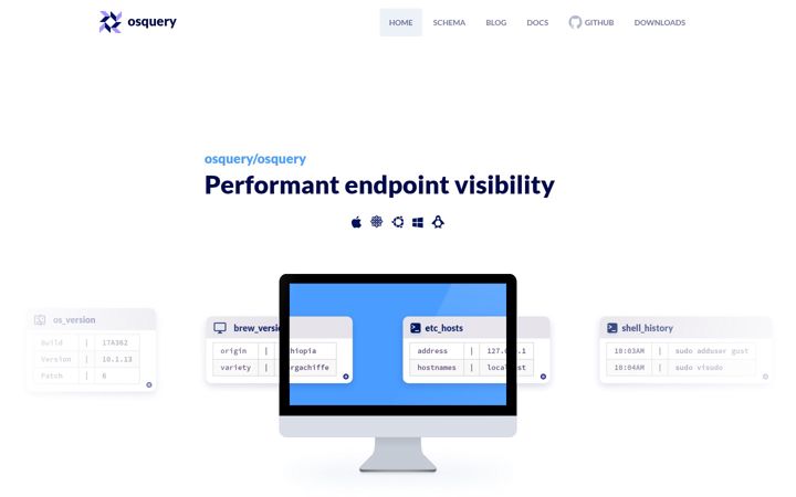 Screenshot of osquery.io