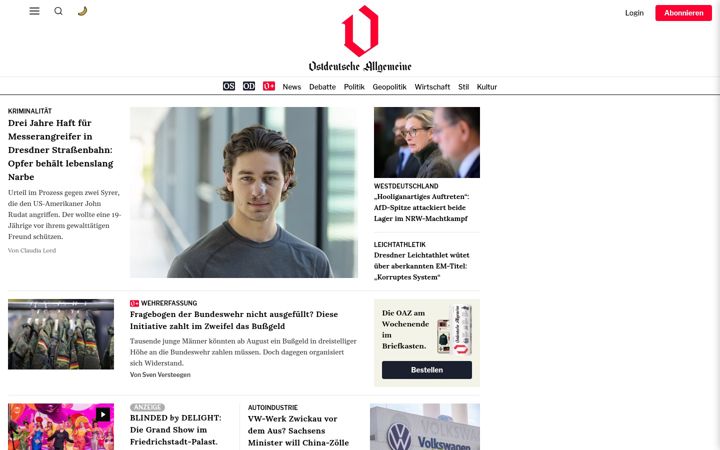 Screenshot of ostdeutscheallgemeine.com