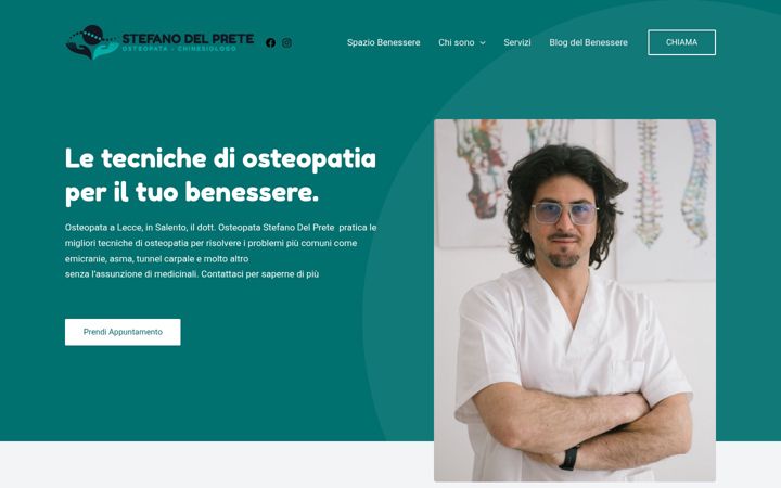 Екранна снимка на osteopatasalento.it