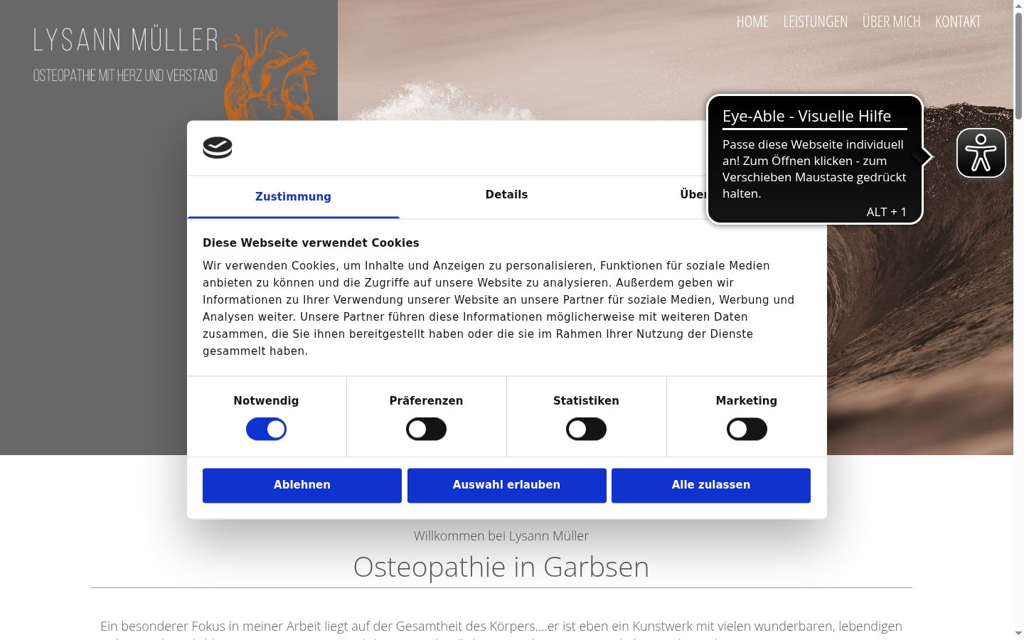 Screenshot of the consent banner shown before any interaction