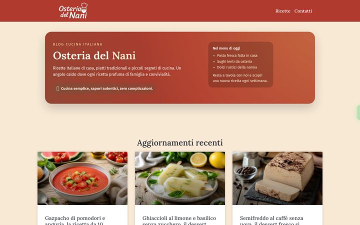 Screenshot of osteriadelnani.it