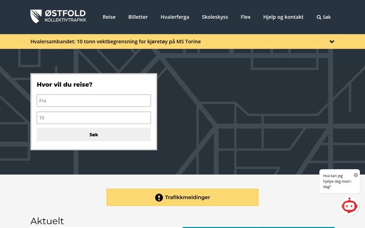Skjermbilde av ostfold-kollektiv.no