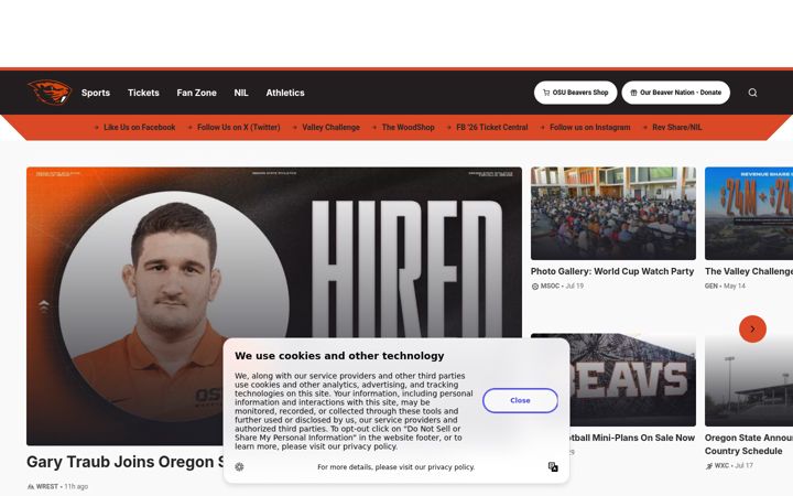 Screenshot of osubeavers.com