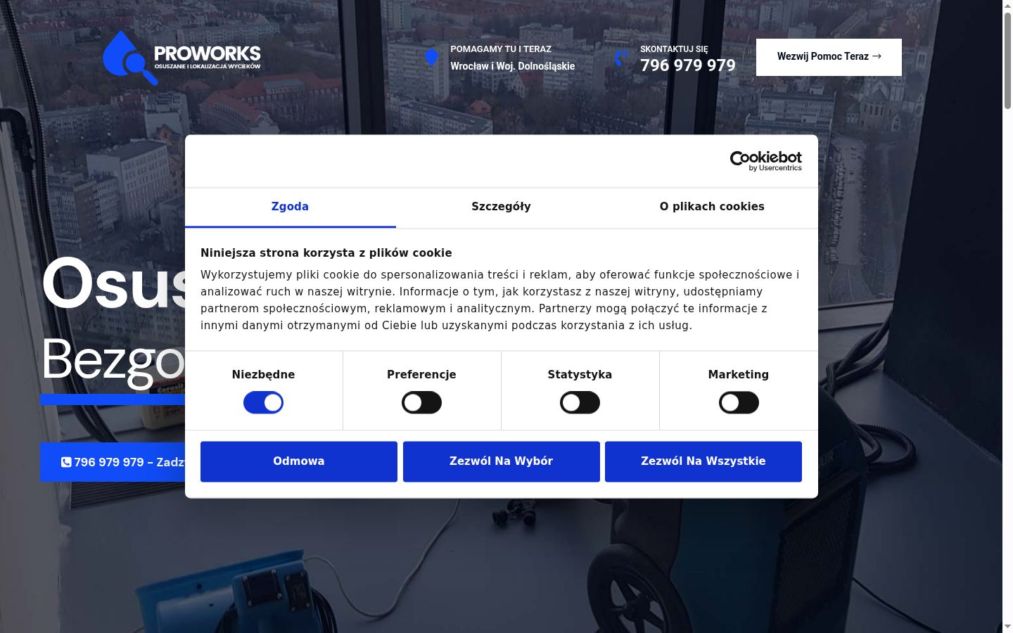 Screenshot of the consent banner shown before any interaction